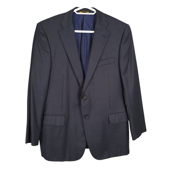 HICKEY FREEMAN Beacon Traveler Blazer 44R Navy Blue Wool 2-Button Sport Coat